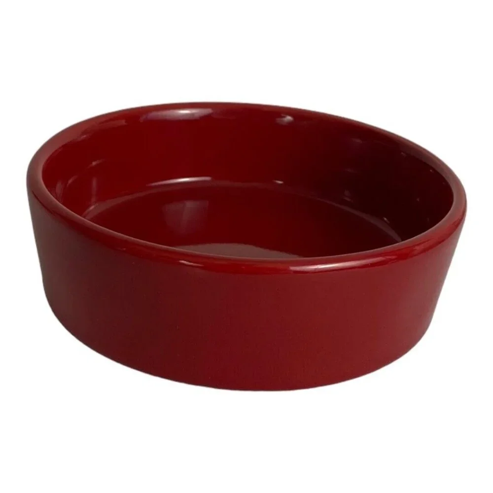 Rae Dunn Red White Letters MERRY CATMAS Kitty CAT BOWL Ceramic 5